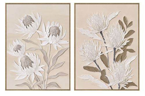 CU-226507 QUADRO TECIDO TELA PS 60X3,7X80 FLORES 2 MOD.