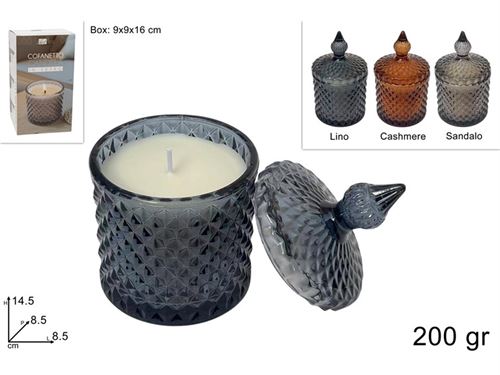 678947 VELA PERFUMADA COPO VIDRO 200GR SORT 16CM