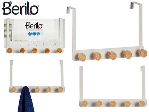 22090 CABIDE PORTA 5 GANCHOS BAMBU BRANCO