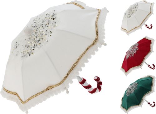 CHAPEU CHUVA DECORATIVO PARA ARVORE NATAL 23CM 3SORTIDOS