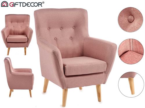 87517 POLTRONA RETRO HAARLEM ROSA 75 x 70 x 92 cm.