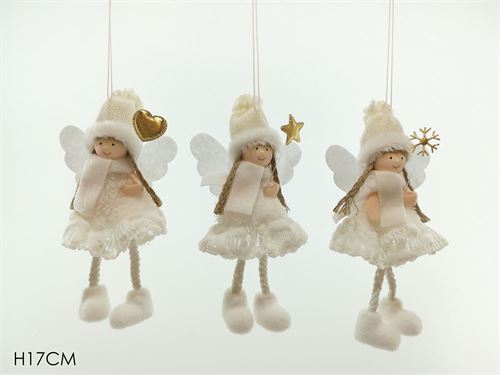 437054 BONECA PENDURAR BRANCO 3 SORTIDAS