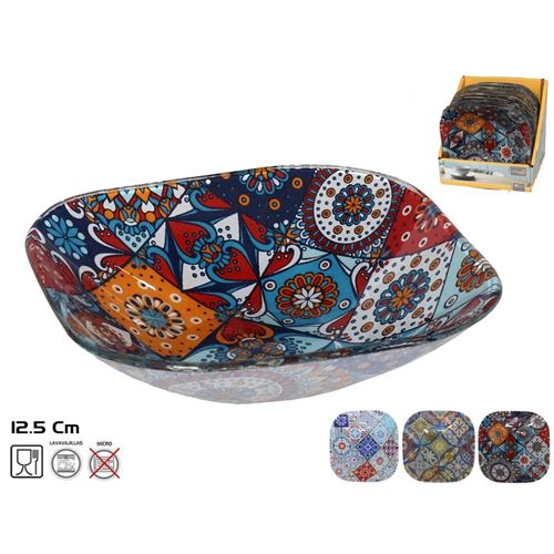 278841 TAÇA QUADRADO DE VIDRO 12,5X12,5CM 3 SORTIDO
