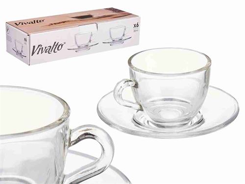 41086 CANECA CAFE VIDRO 85ML COM PRATO