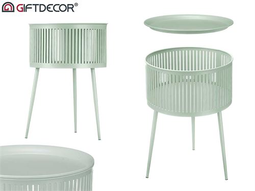 15783 MESA REDONDA METAL 40X40X57CM VERDE