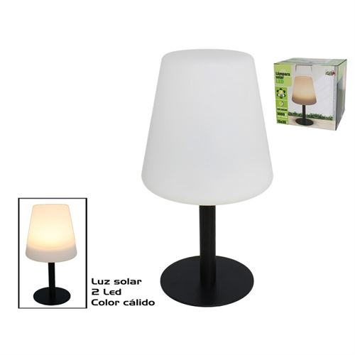 134567 LÂMPADA SOLAR DE JARDIM PRETO 2 LED QUENTE 15X30CM