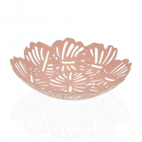 21890178 CENTRO FOLHAS ROSA PLASTICO 27CM
