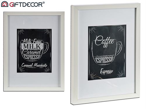 QUADRO MODURA BRANCO COFFEE E MILK 43 x 33 x 3 cm.