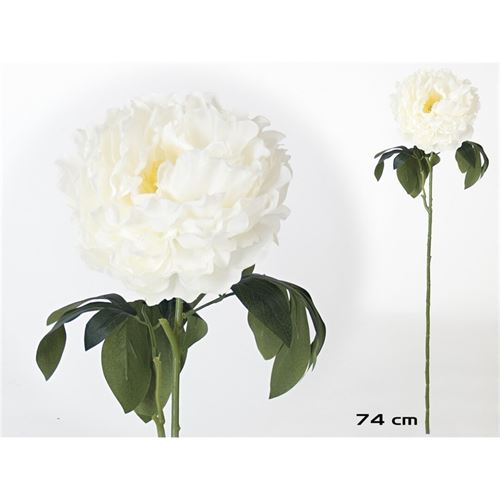 HASTE PEONIA BRANCA 74 CM