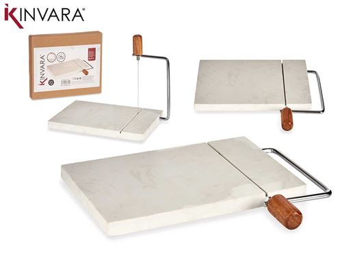 78370 TABUA CORTAR QUEIJO MARMORE BRANCO 24 x 21 x 2,5 cm.