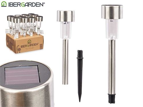 28888 CANDEEIRO SOLAR PLASTICO AÇO INOX 4,5 x 4,5 x 22 cm