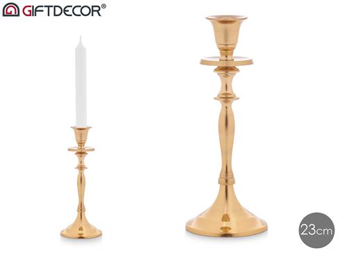 91450 CASTIÇAL METAL OURO 24CM