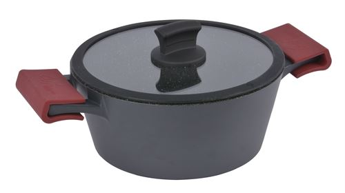 73149 CAÇAROLA 24CM ALUMINIO ANTIADERENTE TAMPA VDR INDUÇÃO