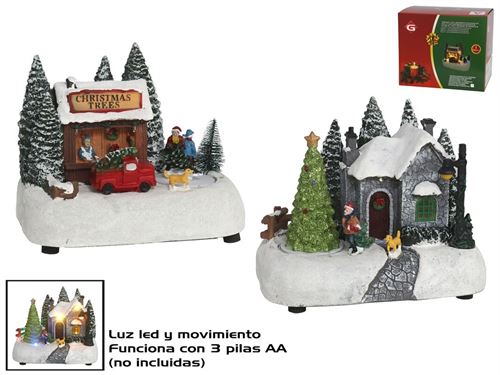 764483 VILA NATAL C/7 LED E MOVIMENTO 20.5X14X16.5CM