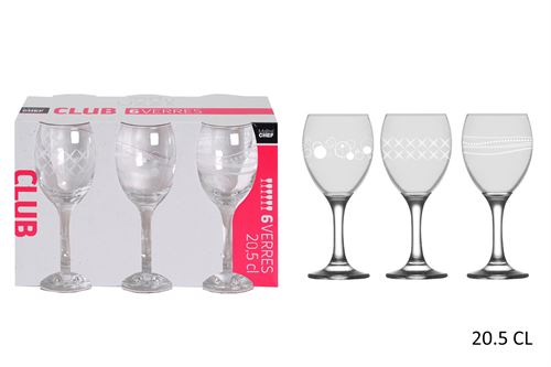 VERRCL026 COPO VIDRO PK6 PIED CLUB 20,5CL