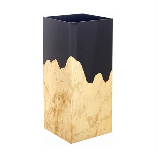 45136 VASO FIBRA C/ RELEVO PRETO/OURO C 30,00 L 30,00 A 70,00
