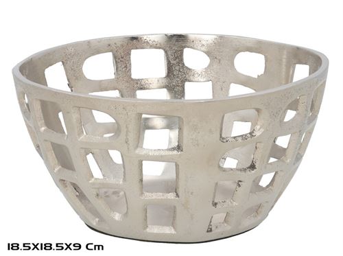 432229 CESTO DECORATIVO NIQUELADO 18,5X18,5X9CM