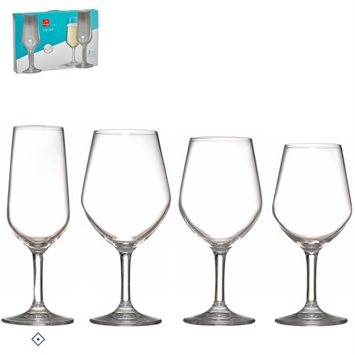 PACK 3 FLUTES EM VIDRO VERSO 22,5 CLS