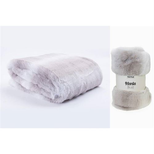 P190686513 MANTA 190205 125X150CM LIGHT GREY POLIESTER