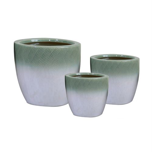 SET 3 VASOS CERAMICA 28,50X28,50X23CM