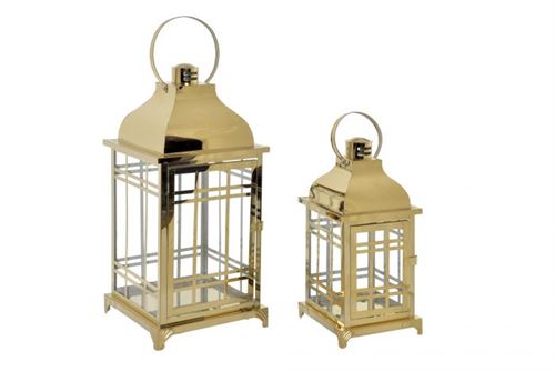 FA-182363 CANDEEIRO SET 2 MTL VIDRO 22X22X49