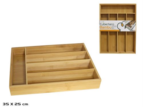 83405 BANDEJA DE TALHERES DE BAMBU 35X25 CM