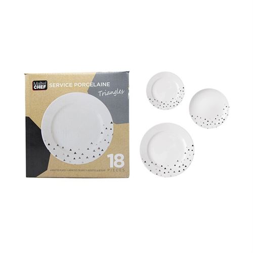 SERVPO035 SERVIÇO 18 PCS TRIANGULOS PORCELANA