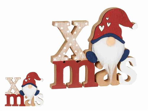 84144 DECORAÇAO MDF NATAL XMAS GNOMO 19,5CM