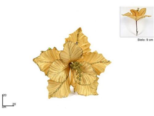 77459 FLOR NATAL DOURADA 20CM