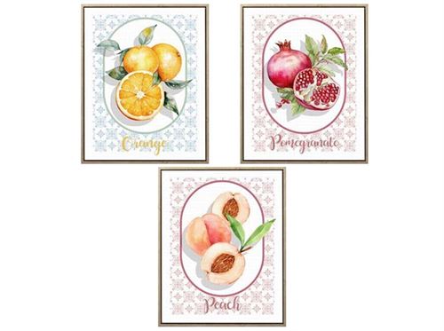426730 TELA COM QUADRO FRUTAS 3 SURT 40X50X2,5 CM