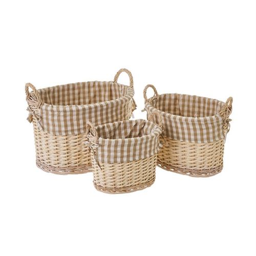 CESTAS NATURLIFE NATURAL BRANCO SET3 45X32X30CM