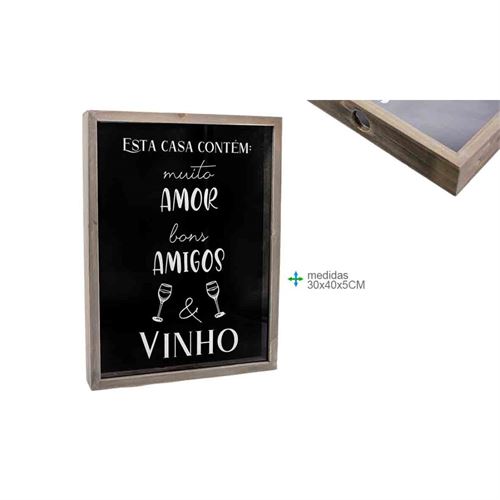 BD-74430 QUADRO ROLHAS Madeira/Vidro 30x40x5cm