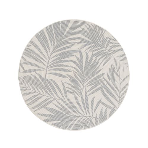 804266 TAPETE CORDA BRANCO/CINZA 90X90X0,5CM