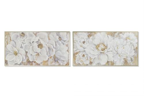 QUADRO TECIDO TELA PS 120X3X60 FLORES 2 MOD