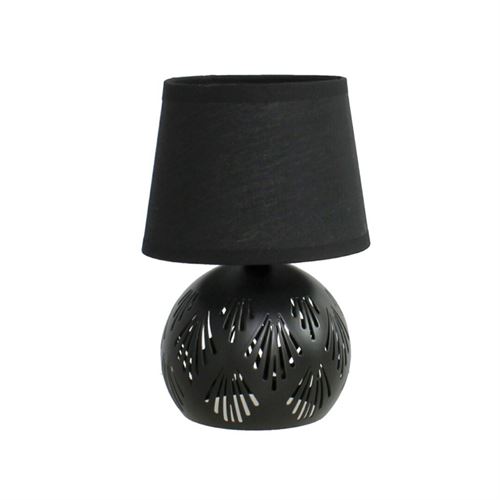 108230 CANDEEIRO CERAMICA STREAM PRETO 14X21CM