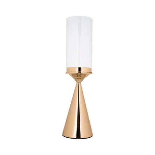80509190 CASTIÇAL DOURADO METAL E VIDRO 11X50CM 10356