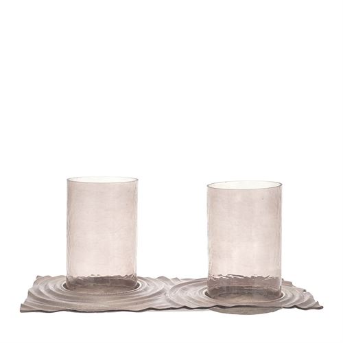 88766 CASTIÇAL VIDRO ALUMINIO C 49,50 L 22,90 A 20,30