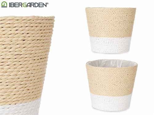 86437 VASO CORDA 15X14CM BRANCO NATURAL