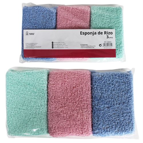 30839 CJ-3 ESPONJAS BANHO RIZO