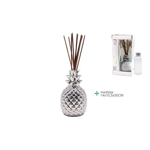 69691 AMBIENTADOR ABACAXI SILVER 14X11X30CM