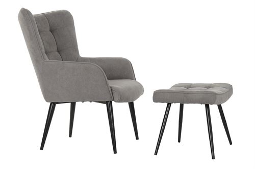 MB-191425 POLTRONA SET 2 POLIESTER METAL 63X77X94,5 CINZA