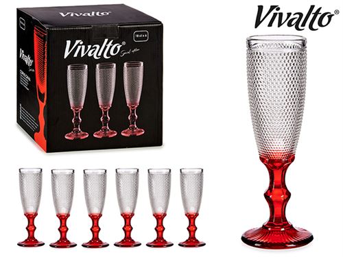 77094 CJ.6 COPOS CAVA VIDRO DECO PONTOS PE VERM.(18CLX6)