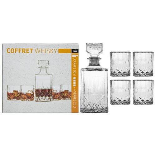 COPOS WHISKY 4 VASOS   BOTELLA