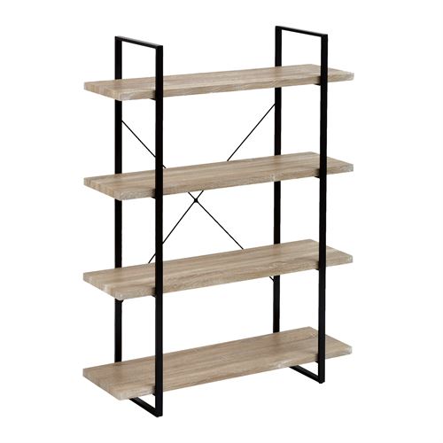 123616 ESTANTES 4 PRATELEIRAS NATURAL-PRETO 100 X 33 X 141,50 CM