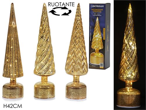 480519 ARVORE LUMINOSA 42CM VIDRO ROTATIVA