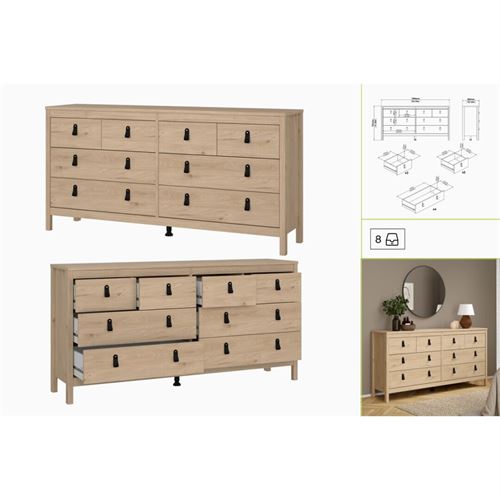 P070196754 COMODA DUPLA 79663HLHL-NATURAL 159,6x38,4x79,7cm
