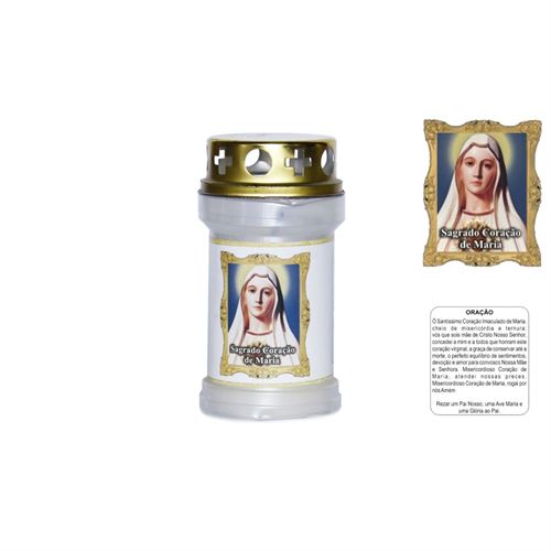 5059842 VELA LAMP. CORAÇÃO MARIA 12CM