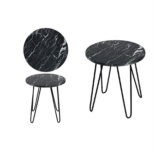 P070388418 MESA APOIO 7YLX1806340-PRETO 35x37cm MTL/MARMORE