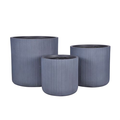 P051187427 CJ.3 VASOS LT14355-3S CINZA 25.5x25cm;30.5x30cm;37x36.5cm