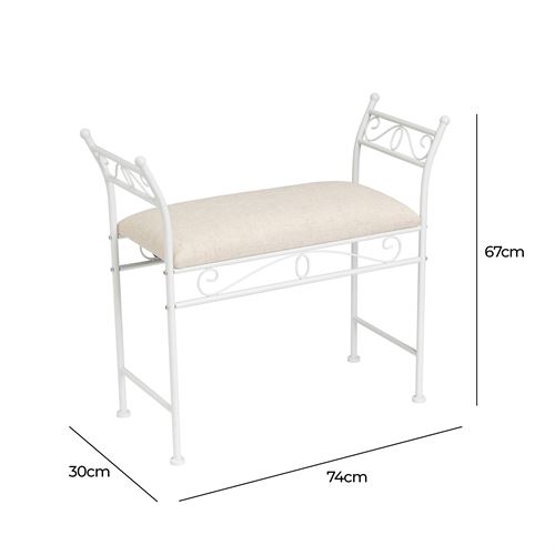 806060 BANQUETA METAL BRANCO 74 X 30 X 67 CM